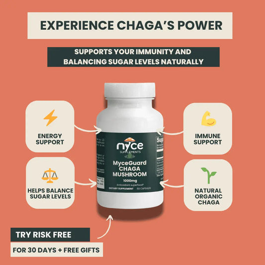 MyceGuard Chaga Mushroom – Immune, Soreness & Blood Sugar Support