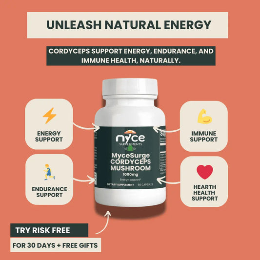 MyceSurge Cordyceps Mushroom 1000 mg – Energy, Soreness & Cardiovascular Support