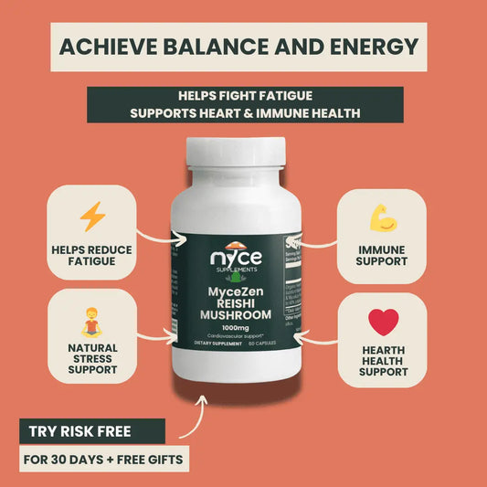 MyceZen Reishi Mushroom 1000 mg – Immune, Stress & Heart Health